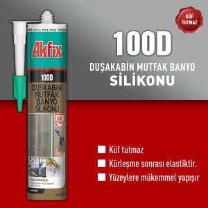 Akfix 100D Duşakabin Mutfak Banyo Silikonu 280 ml