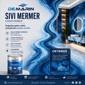 Demarin Sıvı Mermer 1 kg OKYANUS / MAVİ  LIQUID MARBLE